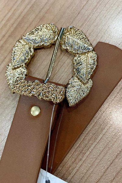 Bym Fashion 9048 Leaf Belt Tan