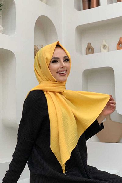 Bym Fashion 2052 Model Yellow Shawl