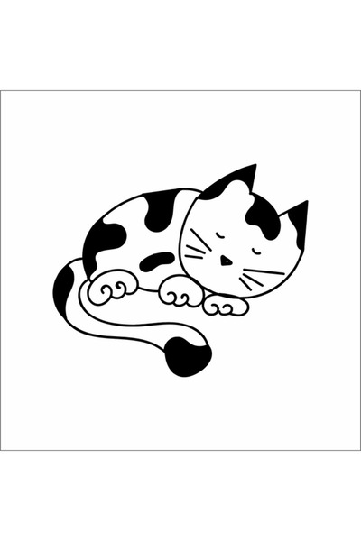 Reysa Tasarım Sleeping Cat Sticker Wall Sticker 20x20 CM
