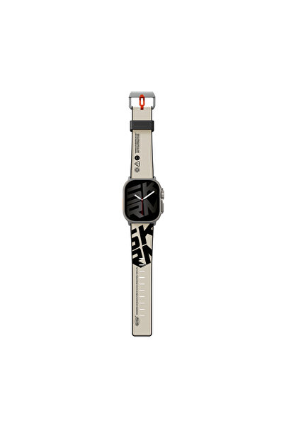 Skinarma Watch 7 45mm Uyumlu Kordon Spunk Serisi Pu Deri Strap Kayış Krem-krem