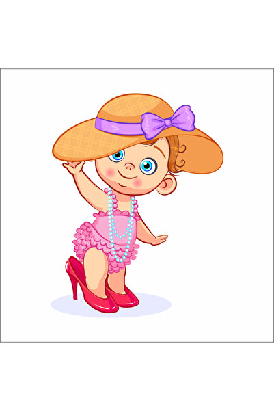 Reysa Tasarım ملصق حائط فتاة ترتدي الكعب العالي مقاس 30x30 سم