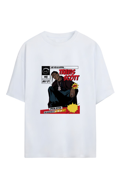 Adrift Travis Scott strip dizajniran za unisex Oversize kroj T-shirt