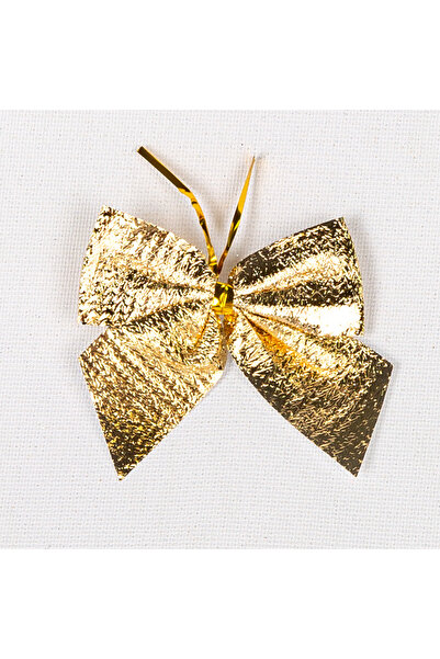 Herdekora Ornament de Crăciun Arcuri agățate Pachet 12 Aur 5,5x5,5 Cm.