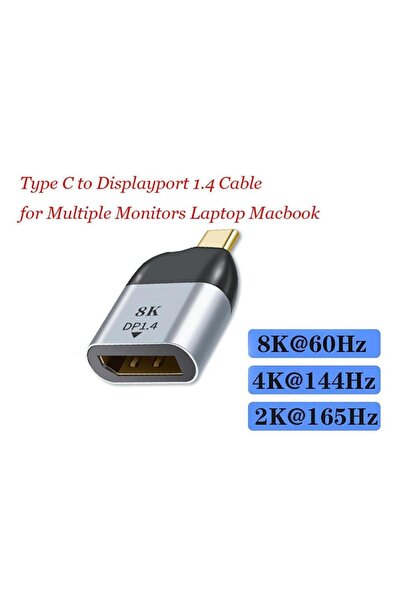 Temiz Pazar Type C To Displayport Kablo Ucu Dp Mini Çevirici Dönüştürücü Adaptör