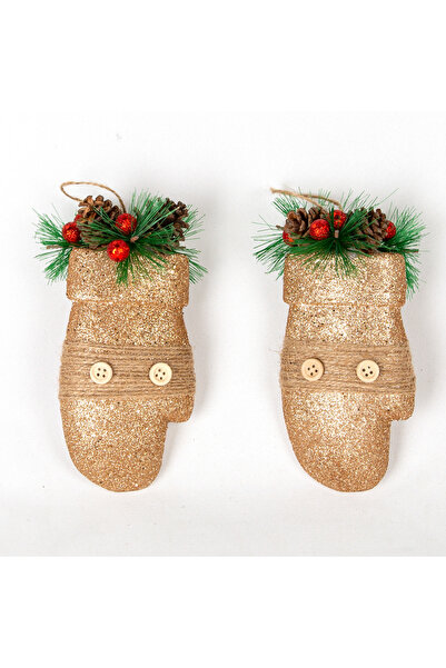 Herdekora Mănuși Ornamentale de Crăciun - Pachet de 2 cu Fructe de pădure Dore 12x18,5 Cm