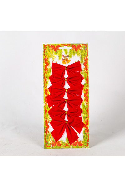 Herdekora Ornament de Crăciun Arcuri agățate Pachet 6 Roșu 9x6 Cm.