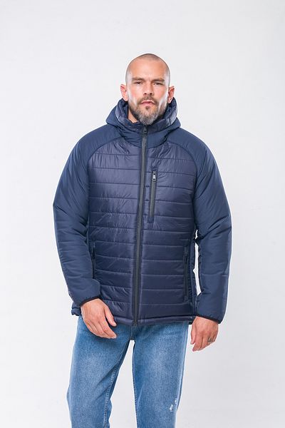 Kevin K202 Hooded Navy Blue Coat