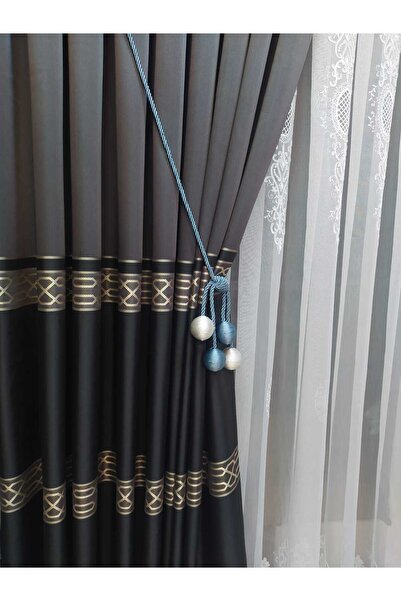 ÖzenEvim Fon Perde Toplama Aparatı Kornişe Takmatik Toplu Tavan Braçolu Seti ( 2 Adet)