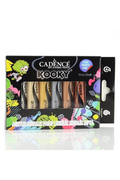 Cadence Boya Cadence Kooky Metalik Akrilik Boya Seti 15 ml 6'lı