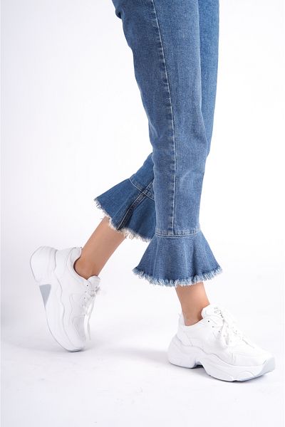 Moda Değirmeni Pantofort alb pentru femei BG1172-101-0001