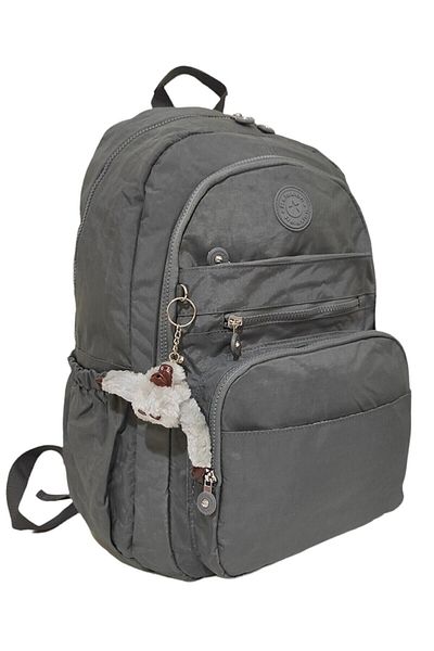 Relaxion Gray Waterproof Crinkle Fabric Large Internal Volume Daily & School & Baby Care Backpack 1630