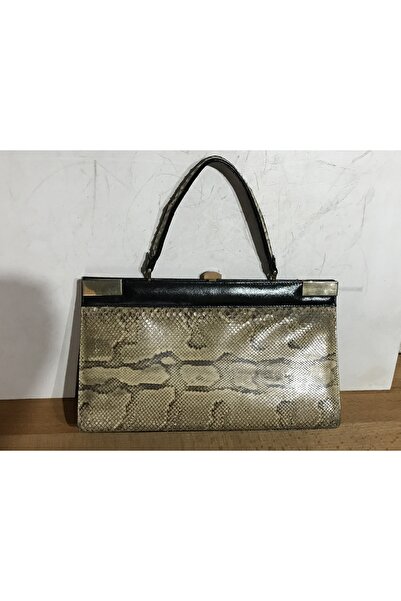 tayfuntufan antika koleksiyon Geantă din piele de șarpe din anii 1960 - 33 cm...