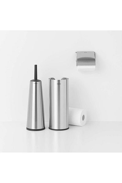 Brabantia Evrekala Shop Steel Toilet Brush-Paper Holder and Storage Set Bathroom Set 3 Pieces