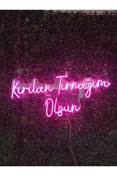 dekoraven Kırılan Tırnağım Olsun Kuaför Güzellik Merkezi Neon Led Tabela(70x3...
