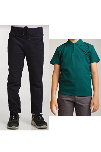 FERRY BUTİK Unisex dečije rebraste pantalone sa strukom Lan crne školske pant...