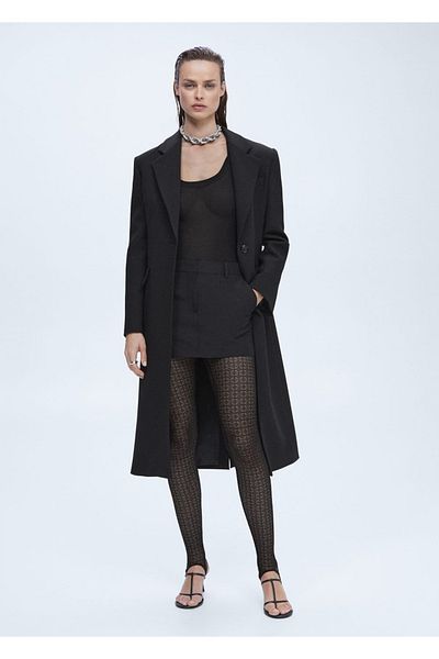 MANGO Woman Tie Detailed Fuzzy Leggings