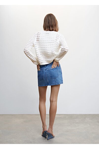 MANGO Woman Işlemeli Triko Hırka