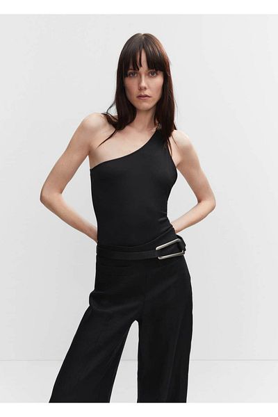 MANGO Woman Back open asymmetrical bodysuit