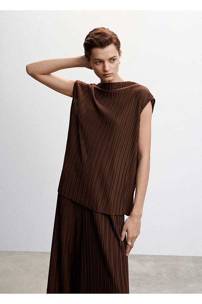 MANGO Woman Plissee-Top mit Trägern