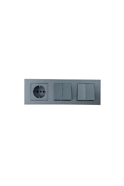 OVİVO Ovivo Grano Smoked Triple Set Grounded Socket + Commutator + Commutator