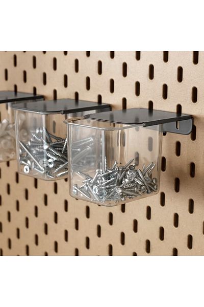 IKEA Skadıs Set of 3 Multi-Purpose Panel Part with Cover Transparent Dark Gray Cover Box