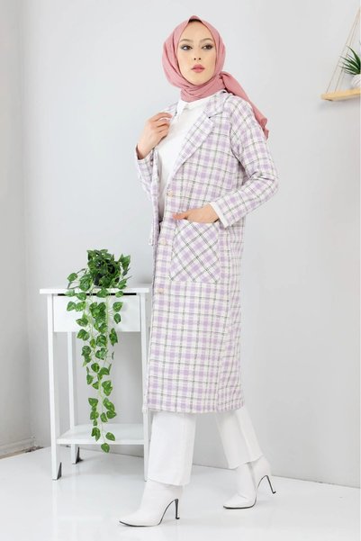 DAS KLEID LONG CAP LILA WITH POCKET DETAIL