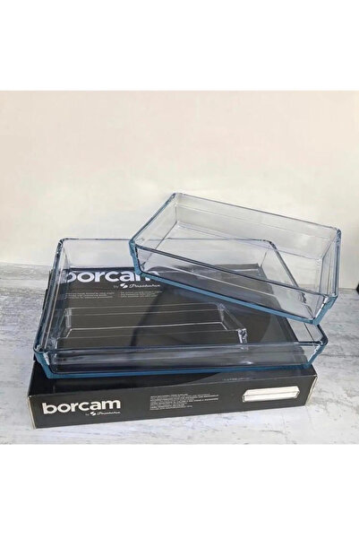 FAYA HOME Paşabahçe Dikdörtgen Premium 2 Li Borcam Set (BÜYÜK 4350 cc-KÜÇÜK 2...