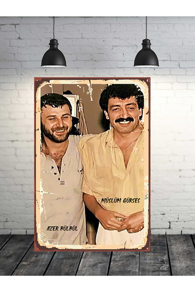 TAKIFİX Azer Bülbül Müslüm Gürses 20x30 Cm Retro Ahşap Tablo