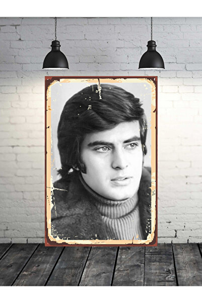 TAKIFİX Tarık Akan Siyah Beyaz 20x30 Cm Retro Ahşap Tablo