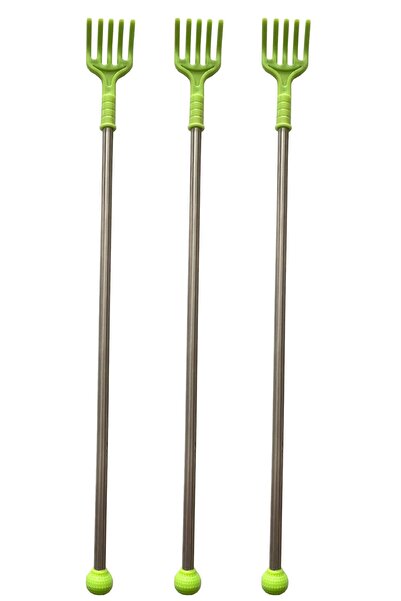 Genel Markalar 3 Adet Yeşil Metal Saplı Sırt Kayışıcı Sırt Kaşıma Çubuğu 42 Cm