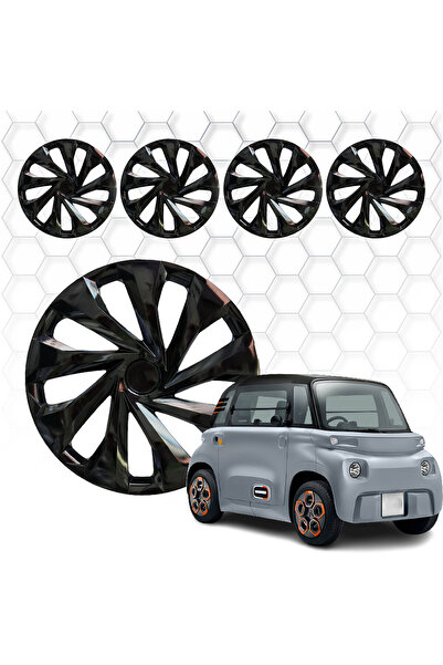 Ehiltek Citroen Ami Jant Kapağı (ABS Plastik) - (Siyah - 14")