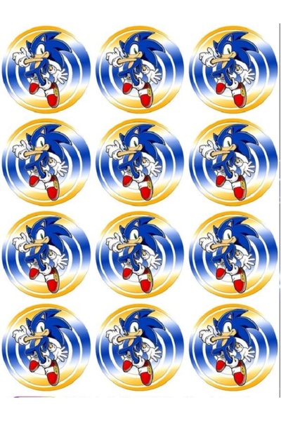 hediyehobihersey Sonic Kurabiye Baskısı Şekerli Kağıda Baskı Yenilebilir Kağı...