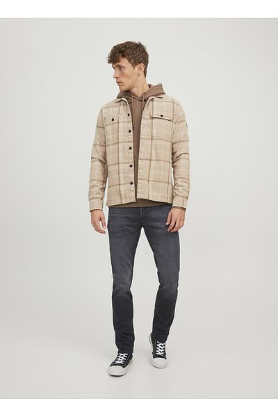 Jack & Jones Μαύρο Slim Fit Ανδρικό Τζιν Παντελόνι - Χαμηλή Μέση 12237316_JJIGLENN JJICON GE 842 I.K
