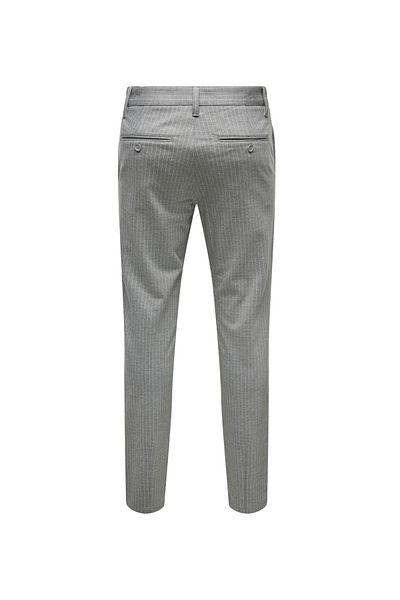 Only & Sons Hellgraue Herrenhose mit hoher Taille und schmalem Bein 22013727   Onsmark Pant Stripe g 372