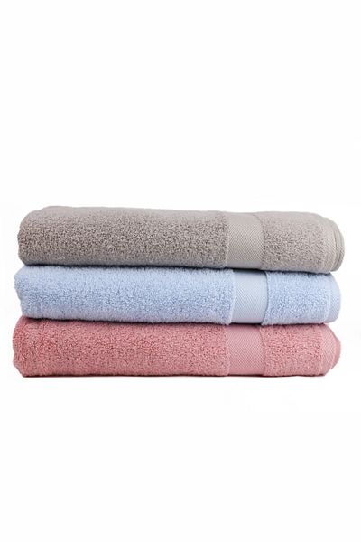 Taka Fabrics Wave 100% βαμβακερή πετσέτα χεριών, προσώπου, επισκέπτη 3 τεμαχίων Μέγεθος 70x140 cm Σετ Blue-Stone Pink