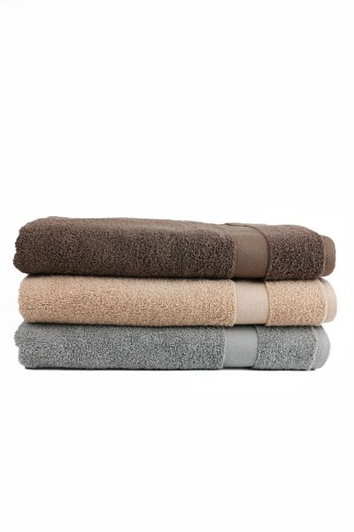Taka Fabrics Wave 100% βαμβακερή πετσέτα χεριών, προσώπου, επισκέπτη 3 τεμαχίων Μέγεθος 70x140 cm Σετ καφέ-μπεζ-γκρι