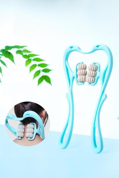 MUJGAN 6 Tekerlekli Boyun Masaj Aleti Mavi