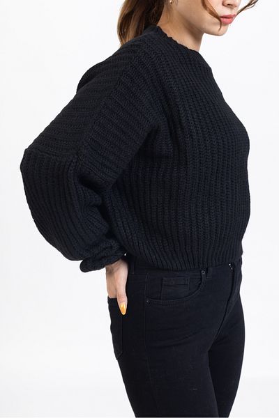 macharelbasic Locker geschnittener, dicker, gestrickter, weich strukturierter Pullover für Damen
