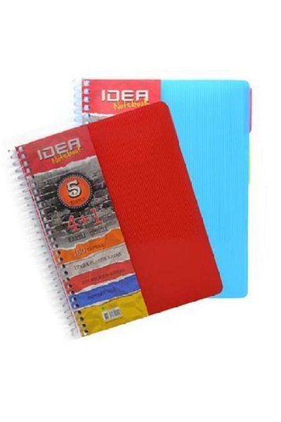 ÇINAR DEFTER 4 1 A4 Plastic Cover Spiral Separator 4 Square 1 Lined Bookmark Notebook A4 Notebook