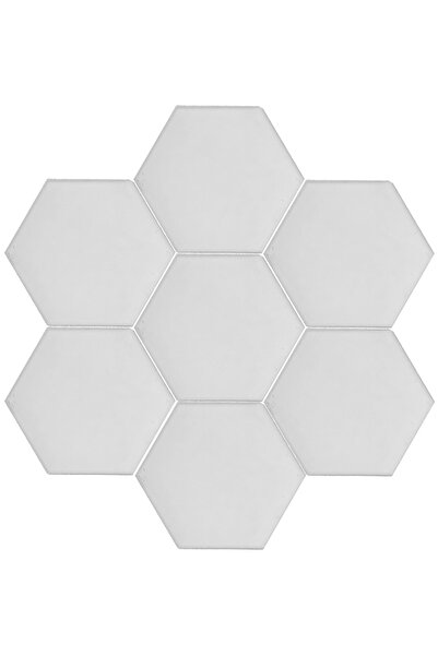 Armada Çini 15x17 Cm Düz Beyaz Altıgen Seramik