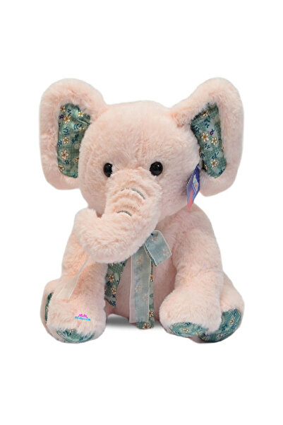 hediyecik 35 Cm Cute Flower Patterned Plush Elephant