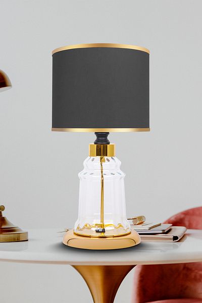 MINIMAL ETICARET VE BILGI TEKNOLOJILERI Baroque Gold Mini Glass Lampshade