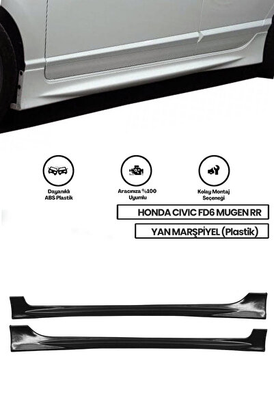 Genel Markalar 🚗 Honda Civic FD6 Uyumlu Mugen RR Yan Marşpiyel Plastik ⚡ Spo...