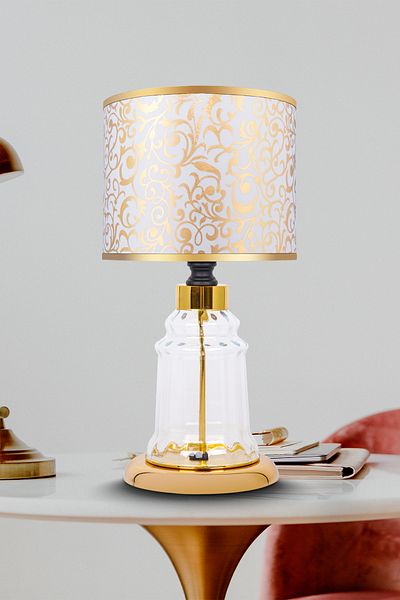MINIMAL ETICARET VE BILGI TEKNOLOJILERI Baroque Gold Mini Glass Lampshade