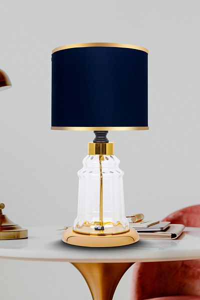 MINIMAL ETICARET VE BILGI TEKNOLOJILERI Baroque Gold Mini Glass Lampshade