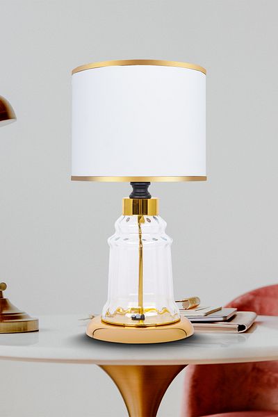 MINIMAL ETICARET VE BILGI TEKNOLOJILERI Baroque Gold Mini Glass Lampshade