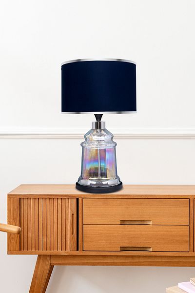 MINIMAL ETICARET VE BILGI TEKNOLOJILERI Baroque Black Glossy Shine Mini Glass Lampshade