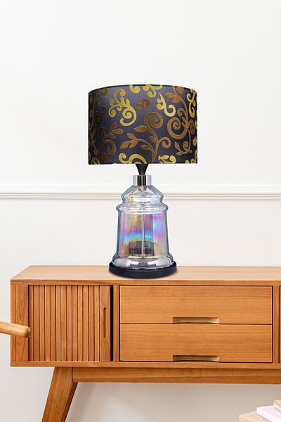 MINIMAL ETICARET VE BILGI TEKNOLOJILERI Baroque Black Glossy Shine Mini Glass Lampshade