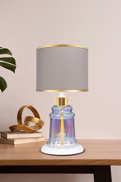 MINIMAL ETICARET VE BILGI TEKNOLOJILERI Baroque White Glossy Shine Mini Glass Lampshade