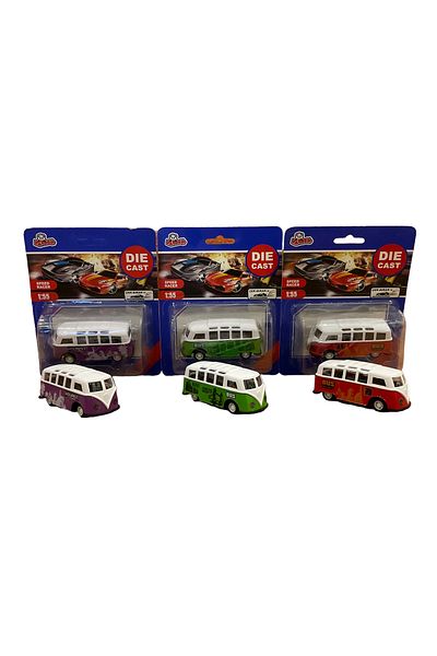 Shem 3 Pcs Boxed Pull Drop Metal Minibus Toy Cars 3 Pcs